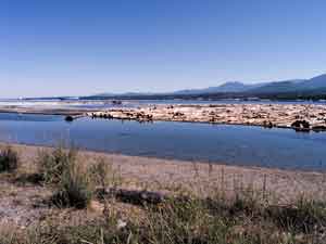 Port Angeles harbor and mountains as seen from Ediz Hook.